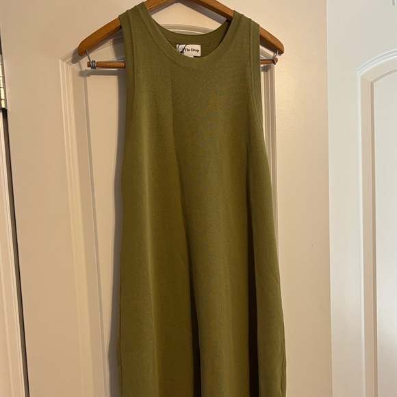 The Drop Dresses & Skirts - The Drop Olive Green Sleeveless midi dress with slit- perfect sundress